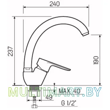 Смеситель РМС SL131-011F картинка 5